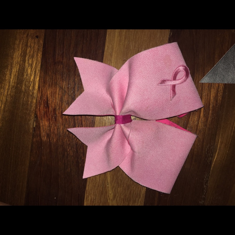 Breast Cancer Awareness Cheer Bow stiff